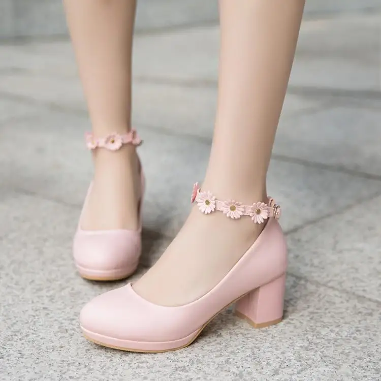 Student Girls High Heel Shoes 3-6cm high Kid Leather Shoes Young Girls Dance Shoes Prince Party Shoes  Flower lace-up Kid Shoes