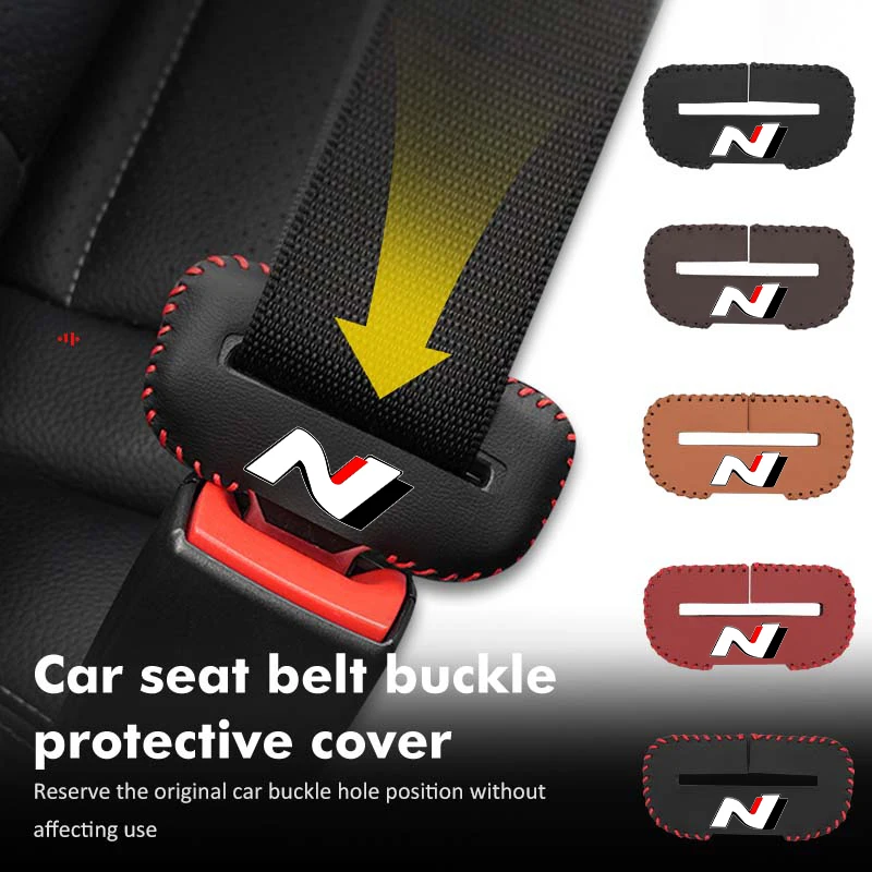Car Seat Belt Buckle Protector Cover Anti-Scratch Accessories For Hyundai N Line i20 i30 Sonata Tucson Azera Elantra Veloster