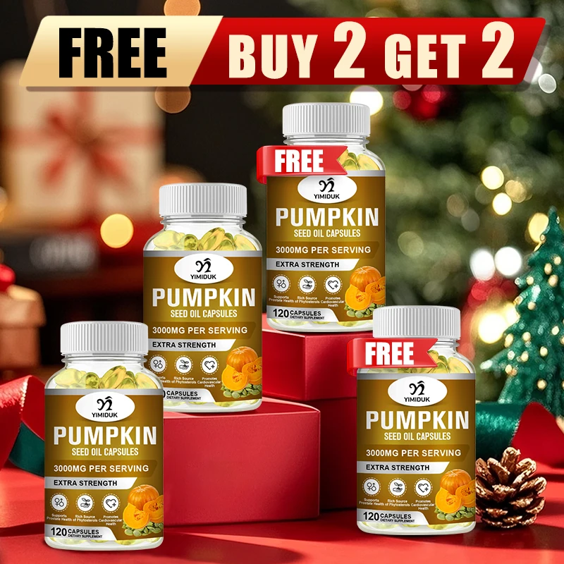 

Buy 2 Get 2 Free! Pumpkin Seed Oil Capsules, for Promotes Hair Growth, Skin Health & Hormone Balance, Urinary Tract Wellness