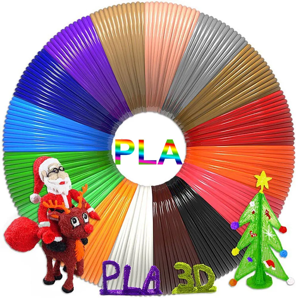 PLA Filament for 3D Pen Printing 10/20/30 Colors 50M 100M 150M 200M Odorless Safe Plastic Refill for 3D Children\'s Printing Pens