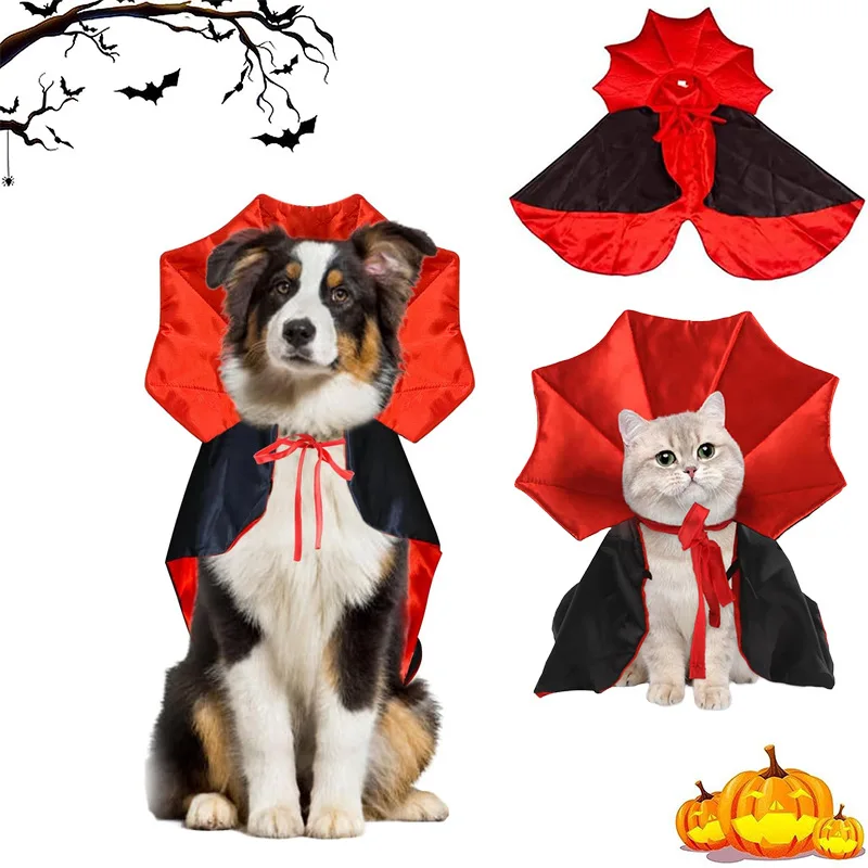 

Cat dog vampire cloak costumes Halloween party Magic witch cloak Funny pet Capes Batman pet Imitation Show Halloween atmosphere