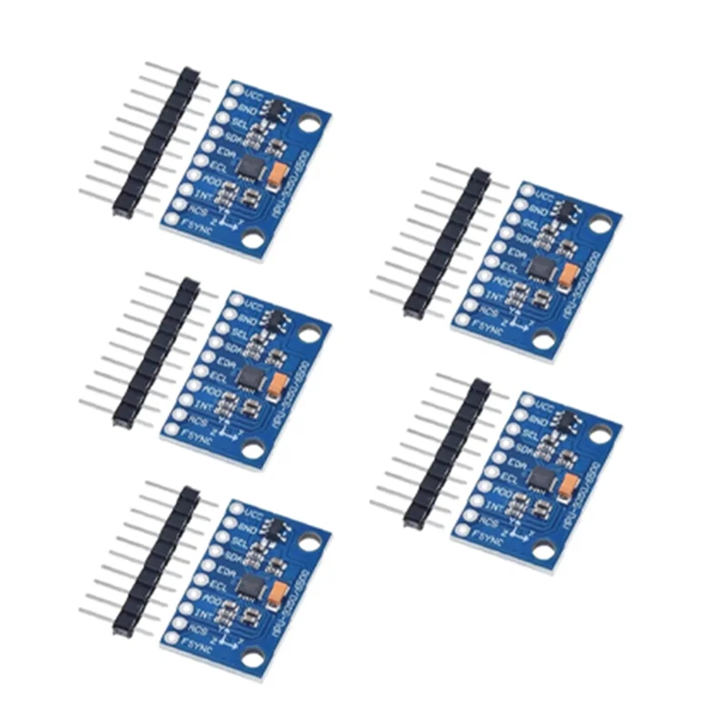 IIC I2C SPI 6-Axis Accelerometer Gyroscope Sensor Module Replacement For MPU6050 For Arduino- MPU-9250 MPU-6500(5 Pieces)