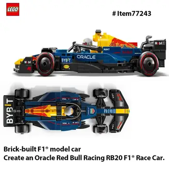 樂高 77243 極速冠軍系列 Oracle 紅牛車隊 RB20 F1 賽車模型套裝 - 成人拼搭套裝,適合 18 歲及以上人群,共 251 塊積木 10 最佳銷售 樂高冠軍速度 - №3