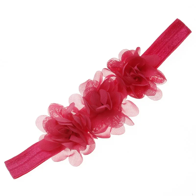 10pcs/lot New Chiffon Flower Baby Headband Kids Girls Elastic Hair Bands Accessories Headwear Gifts