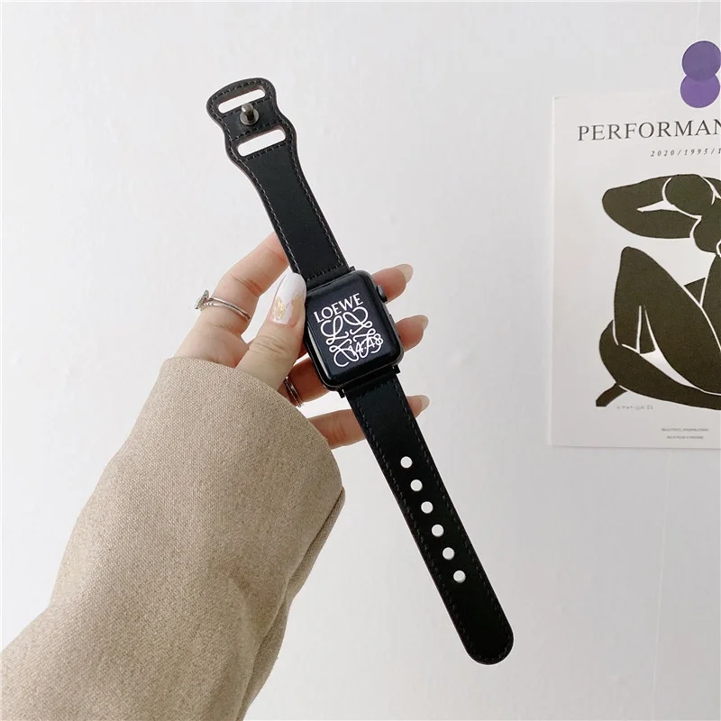 New Design Vintage Genuine Leather Strap for Apple watch Series 7/se/6/5/4/3/2/1 (38mm 41mmm 42mm 44mm 45mm 40mm) design