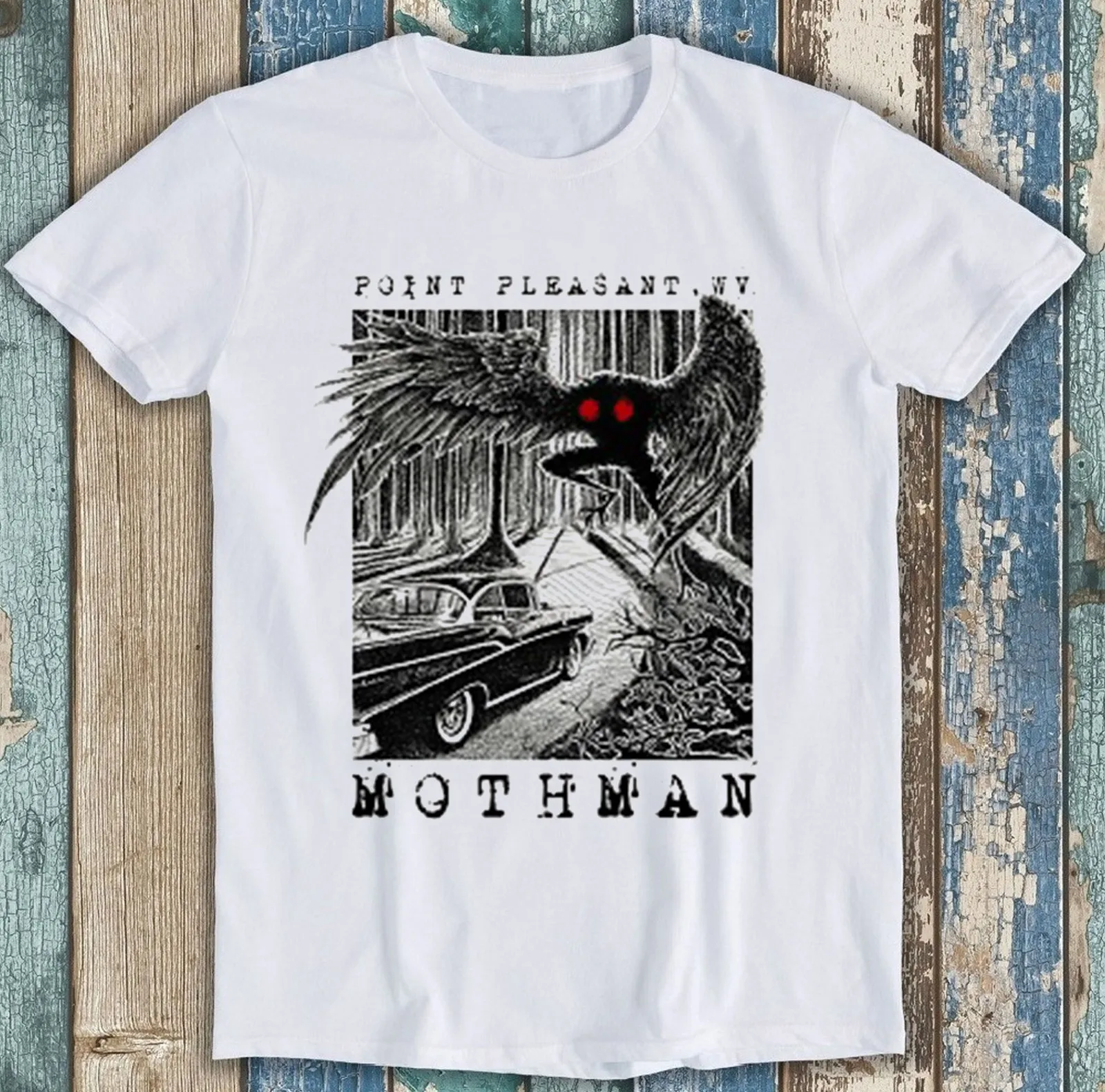 Mothman Encounter Point Pleasant Retro Funny Gift Tee T Shirt 2731