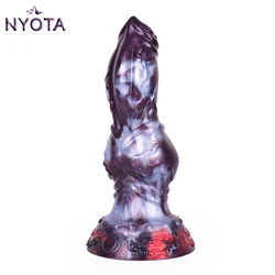 NYOTA Silicone Large Dog Knot Penis Anal Plug Fantasy Dildo Dick With Sucker Sex Toys For Women Men Masturbator Adult Erotic Toy