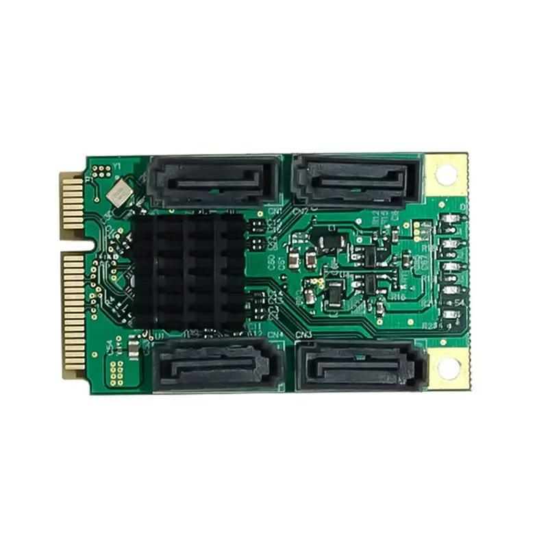 Delicate Texture-Pcie To 4 Ports SATA3.0 6Gbps Hard Disk Adapter Card Mini PCI Express To SATA 3.1 Controller Expansion Card