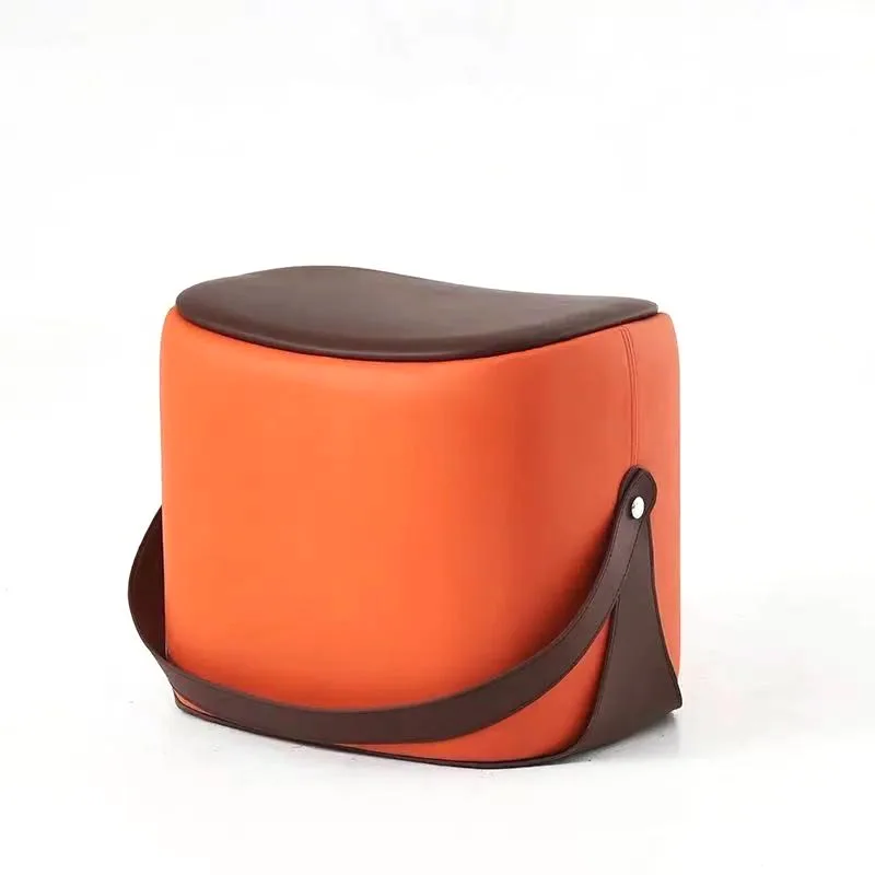 

Nordic Internet celebrity shoe stool home door creative saddle stool light luxury pedal leather bench storage makeup stool