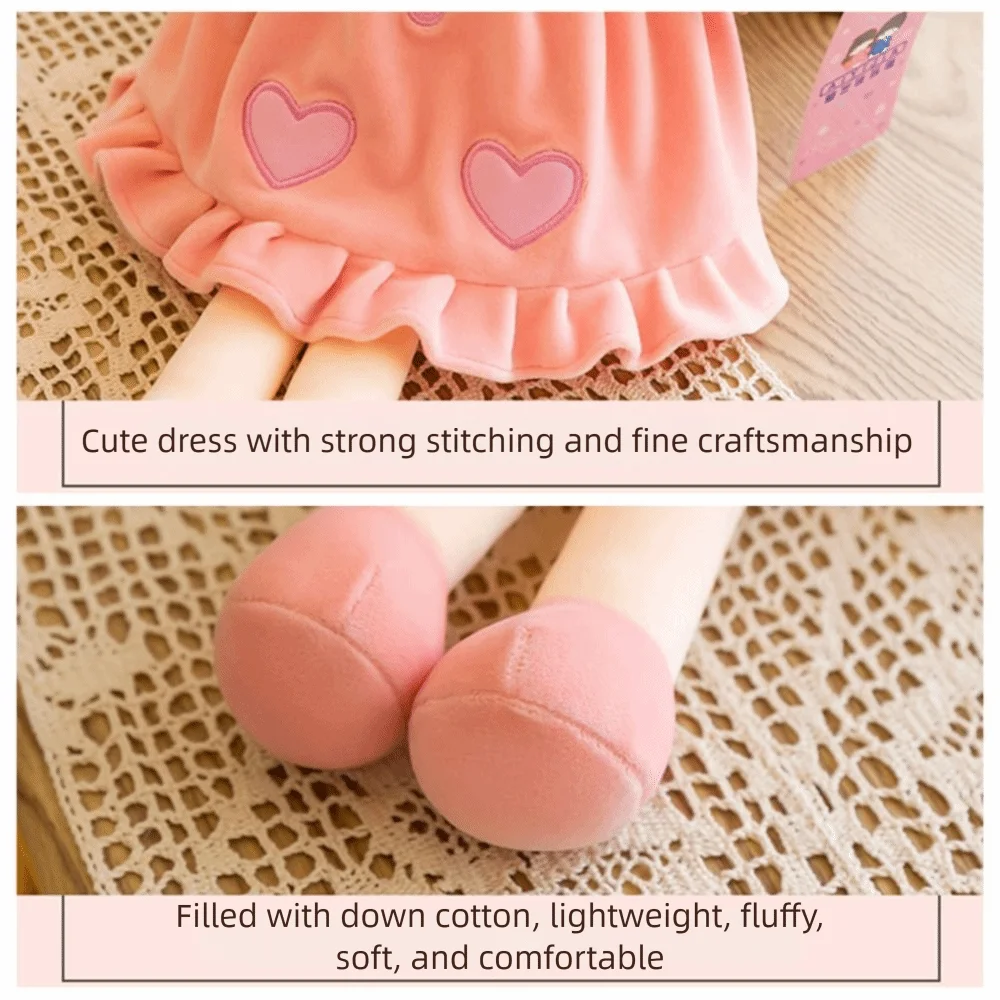 Filled Pp Cotton Baby Doll Girl with Hat Skirt Cozy Cuddle Soft Sweetheart Rag Doll 50cm Height Stuffed Toy Sleeping Partner