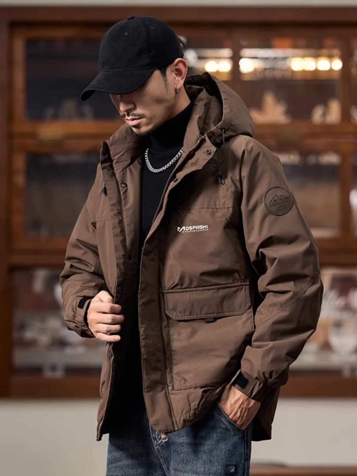 

Мужская утепленная зимняя пуховая куртка-парка с капюшоном, теплая верхняя одежда, молодежная модная рабочая куртка на молнии, цветная