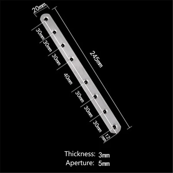 10pcs Stainless Steel Flat Straight Brace Brackets Easy to Install Convenient Use for Wood Furniture Connecting
