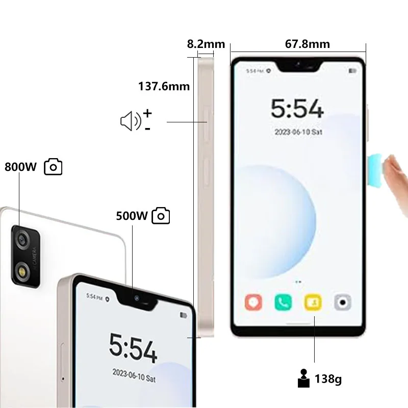 Qin-Smartphone 3 Pro 4G, Google Play PRMulti-langue, Bluetooth, WiFi, Mini Téléphone Portable