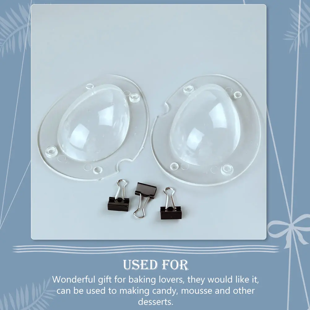 

2Pcs Transparent Chocolate Molds Egg-Shaped Plastic Baking Mold Household Cookie Mold Candy Accessory Baking Supply