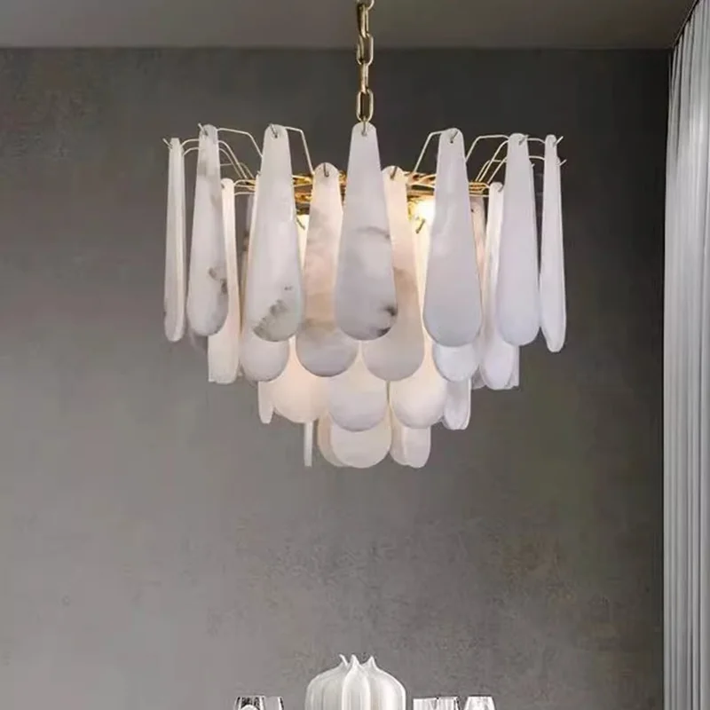 AiPaiTe Modern Led Gold marble Chandelier luxury Living room light Bedroom Dining room Indoor Pendant Light Home decor Adjust