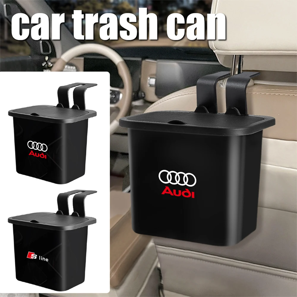 Car Trash Can Hanging Trash Storage Back Seat Dustbin Auto Interior Accessories For Audi A4 A5 A7 A8 Q3 Q5 Q6 Q7 TT S3 S6 Sline