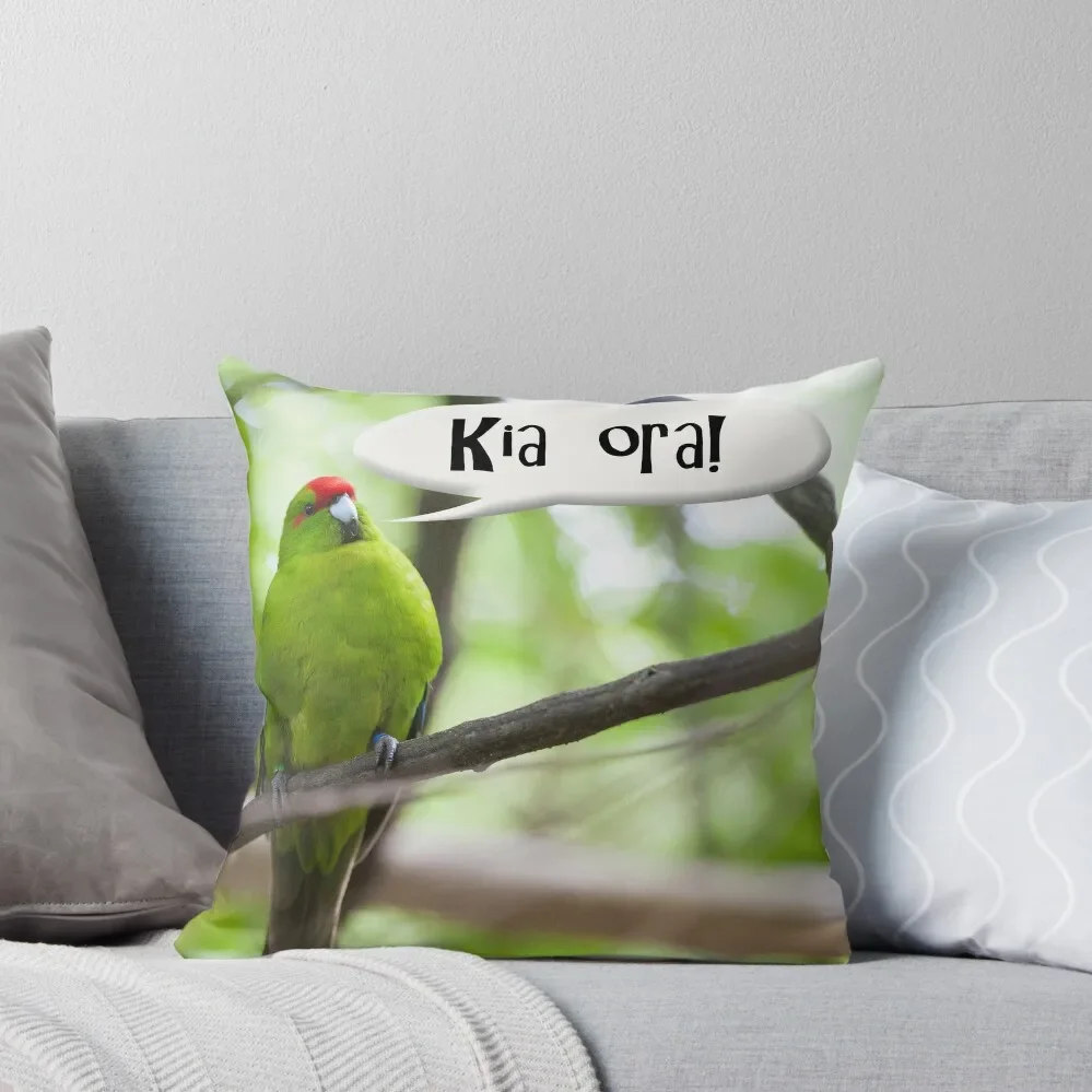 Kakariki says Kia Ora! Throw Pillow Covers For Sofas Sitting Cushion pillow