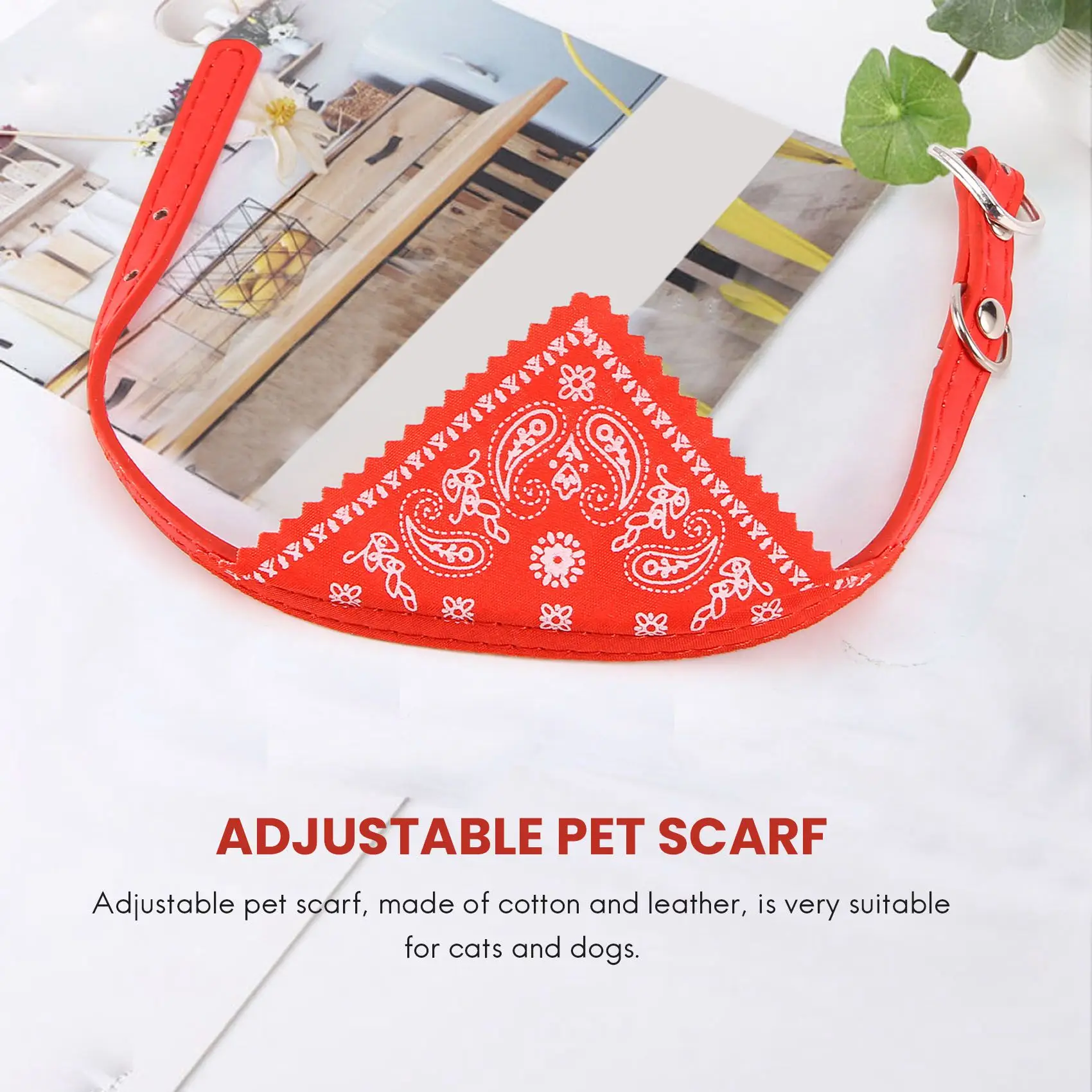 Adjustable Bandana Scarf Collar Small Size Red