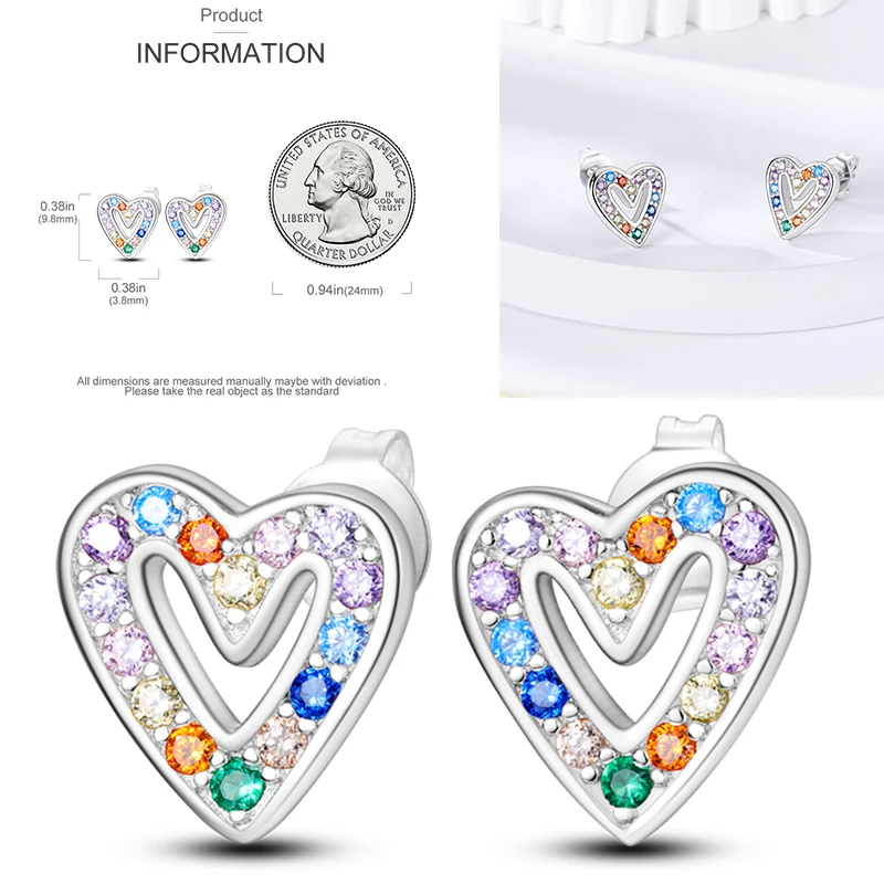 925 Sterling Silber Ohrstecker Kirsche Delfin Avocado Schmetterling Biene Blume Feder Bunter Schmuck Geschenk für Frauen Mädchen – Detail 14
