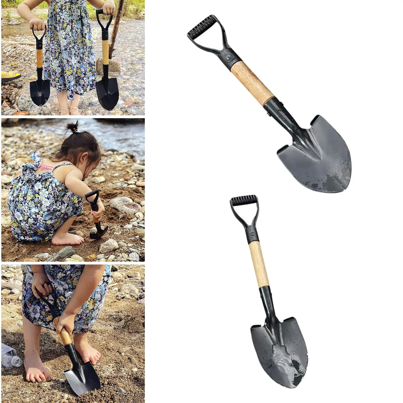 2 Pieces Spade Shovels for Outdoor Camping Digging Shovel Planting Gardening Potting Treasure Playing Tools