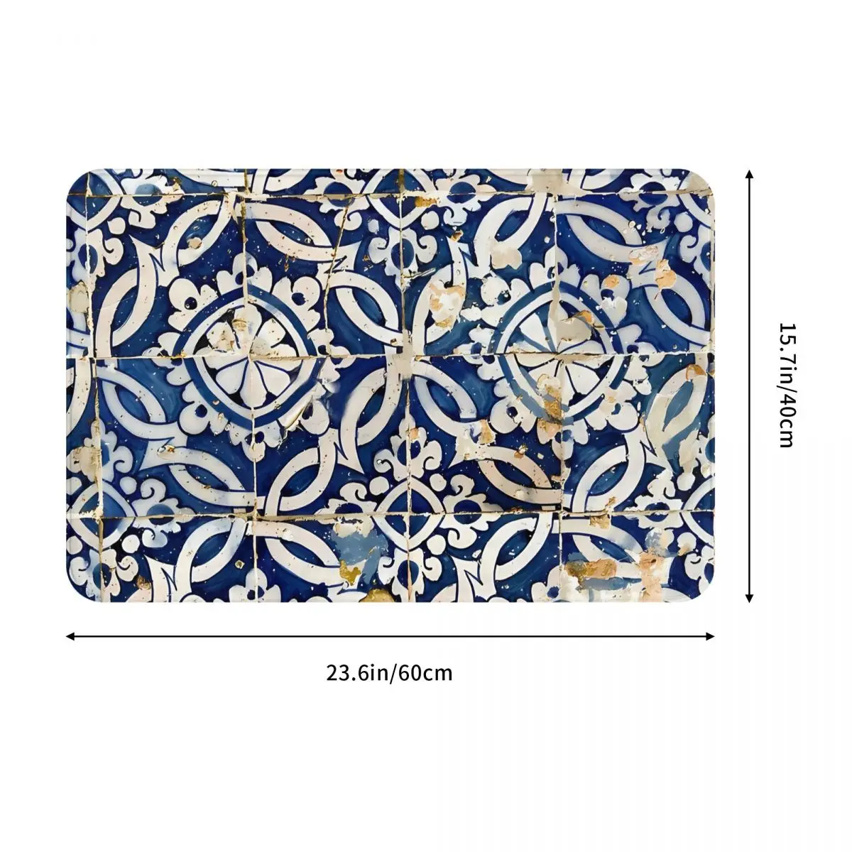 Portuguese Glazed Tiles Non-Slip Carpet Doormat Bedroom Bathroom Mat Entrance Door Decoration Rug