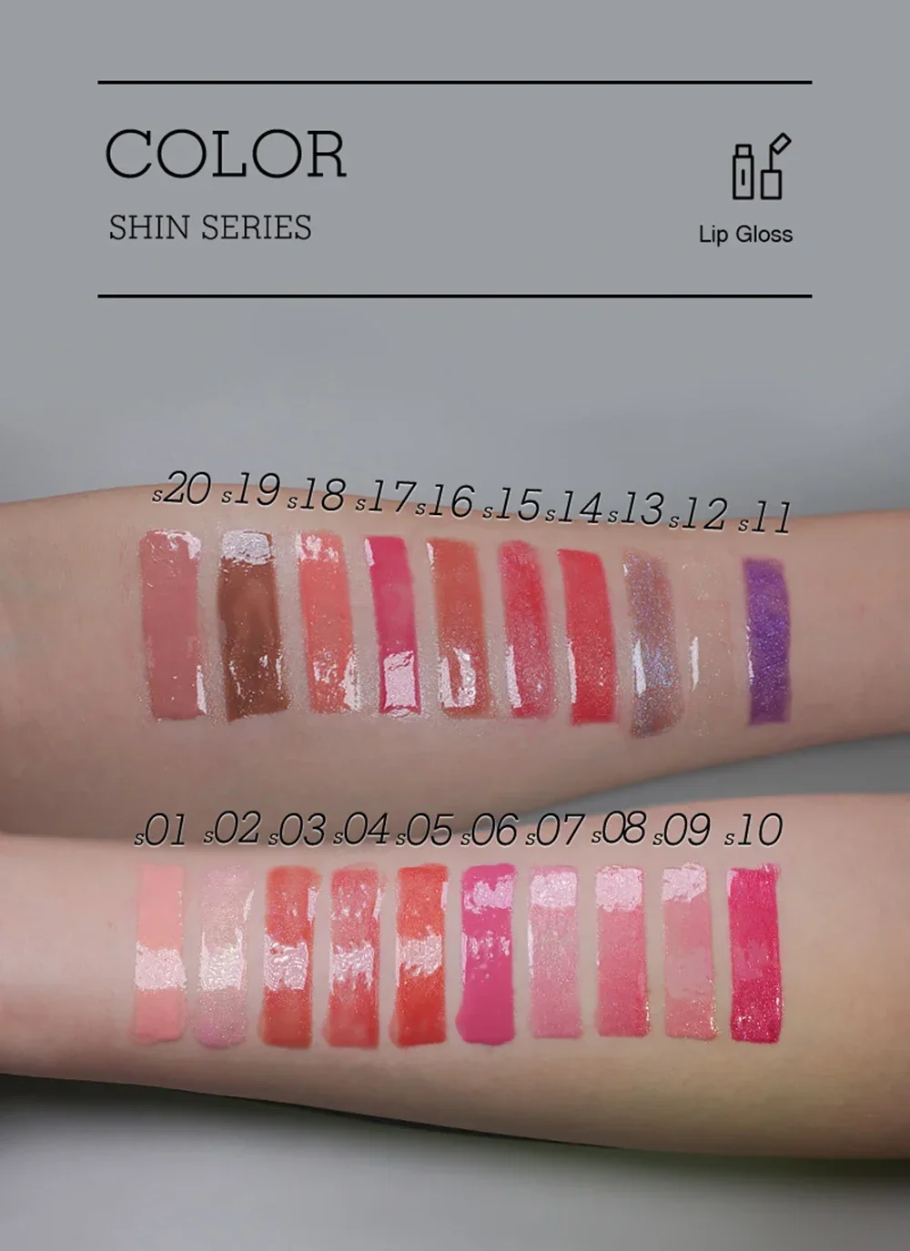 Etichetta privata Tubo quadrato Lucidalabbra Logo personalizzato Pigmento Trucco antiaderente umido a lunga durata Serie Shin cruelty free all'ingrosso