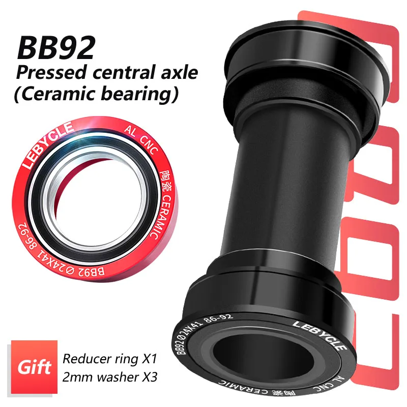 Oś centralna roweru wciśnięcie dolny wspornik rowerowy łożysko ceramiczne oś mechanizmu korbowego BB 86-92mm wał do Shimano/SRAM GXP Bicycl
