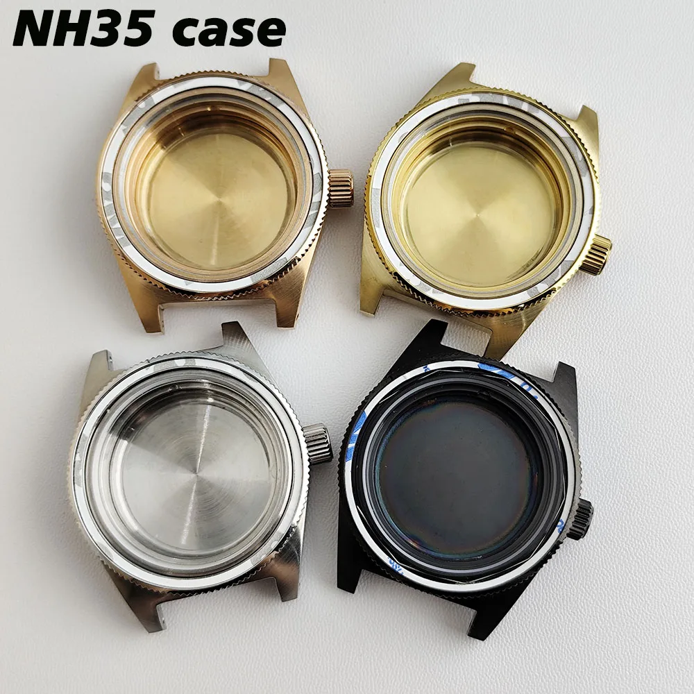 NH35 case 40.5mm watch case sapphire glass with aluminum bezel suitable for NH35 NH36 movement 30 meter waterproof case