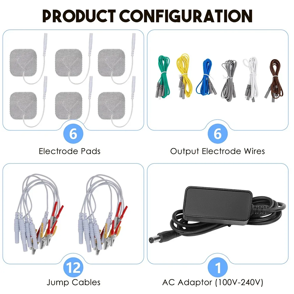 6 Output Electroacupuncture Acupuncture And Moxibustion Muscle Stimulator TENS Neuromuscular Therapy Massager Relieves Pain