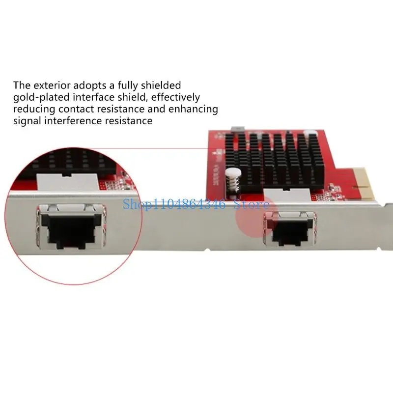 5ASD اثنين من PORT PCIE GIGABIT بطاقة شبكة 10 جيجابت في الثانية مواد ABS عالية عرض أجهزة الكمبيوتر المكتبية لأجهزة الكمبيوتر