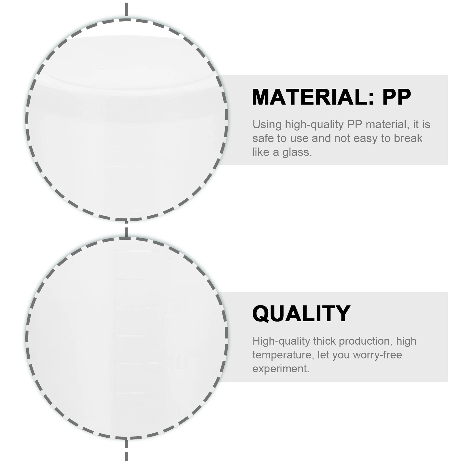 

20 Pcs Measuring Cup Plastic Clear Cups Liquid Container Lab Chemical Pp Measure
