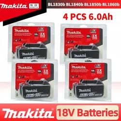 100% Original Makita 6.0Ah 6000mAh for Makita 18V Battery DTD173 DTW700 GDA404 DDF487 DHP487 Replacement Lithium Battery