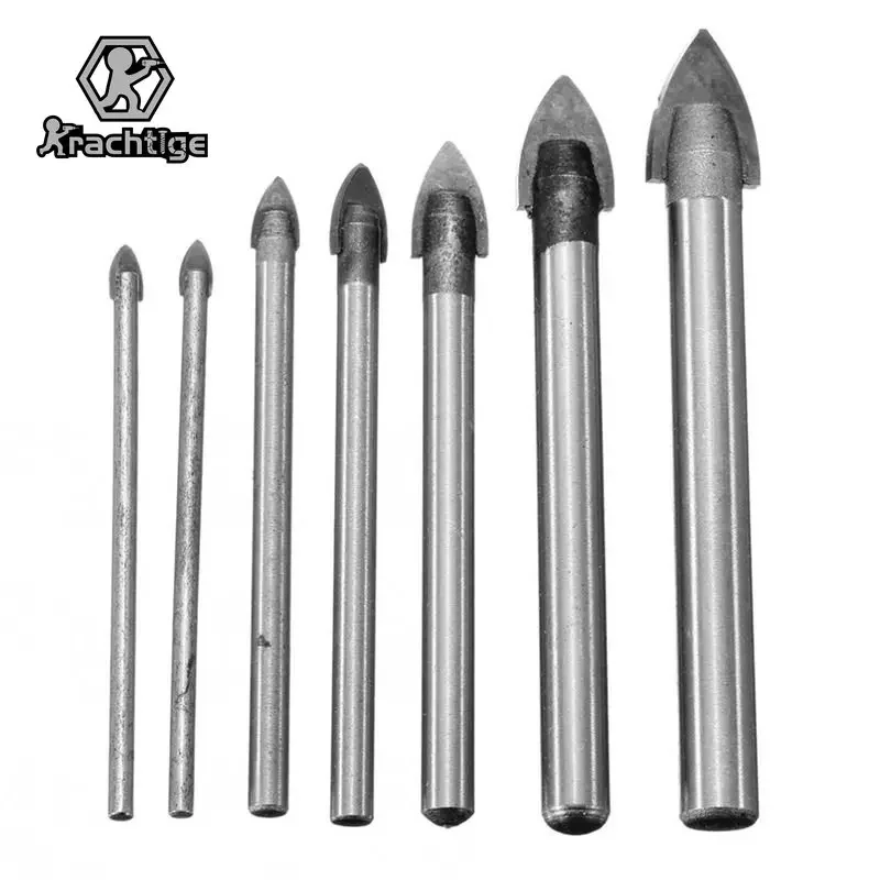 

7pcs 3/4/5/6/8/10/12mm Glass Tile Drill Bits Spear Head Ceramic Tile Drill Bits Set Drill Bit Power Tools