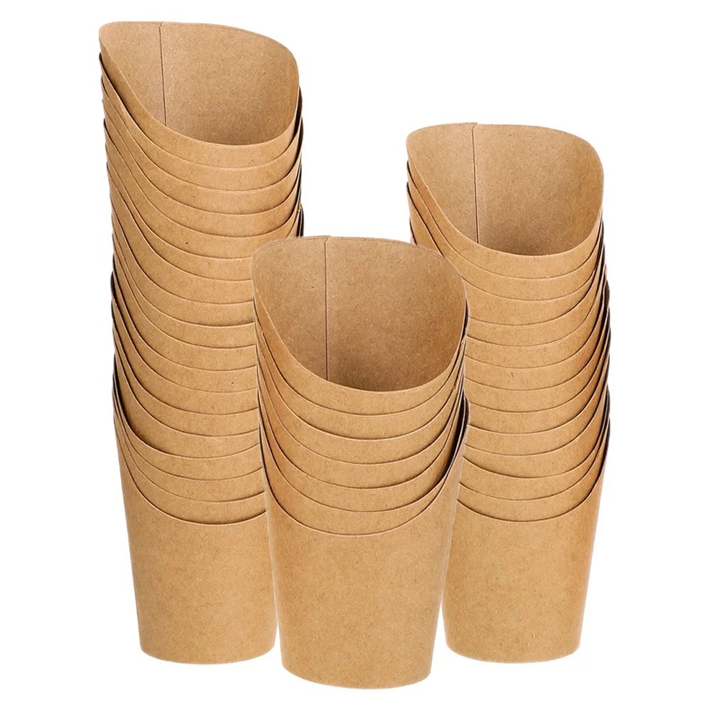 

80pcs 16oz Ice Cream Cup Kraft Paper French Fries Holders Charcuterie Cups Snack Boxes Food Containers Disposable Candy