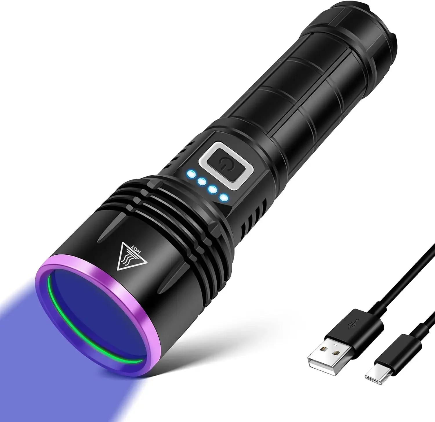 

80 Вт высокая мощность 365 нм УФ-фонарик Blacklight перезаряжаемый отверждаемый маркер для пятен кошек и собак руда деньги скорпион флуоресцентная контрольная лампа