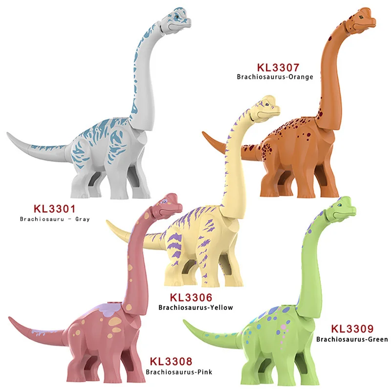 

MOC Jurassic Animals Brachiosaurus Building Blocks Dinosaur Bricks Toys Kids Gift
