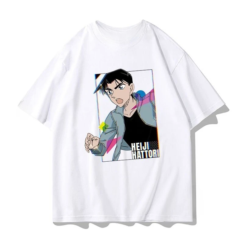 2026 Hot Selling Summer Fashion New Anime Name Detective Conan Outdoor Suitable for Street Cotton Loose Round Neck T-shirt