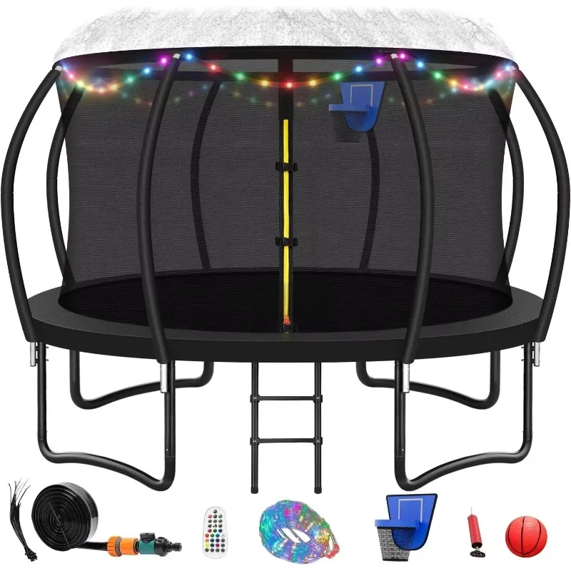 

8FT 10FT 12FT 14FT 16FT ASTM Approved Large Backyard Pumpkin Outdoor Trampoline for Kids with Safety Net Ladder