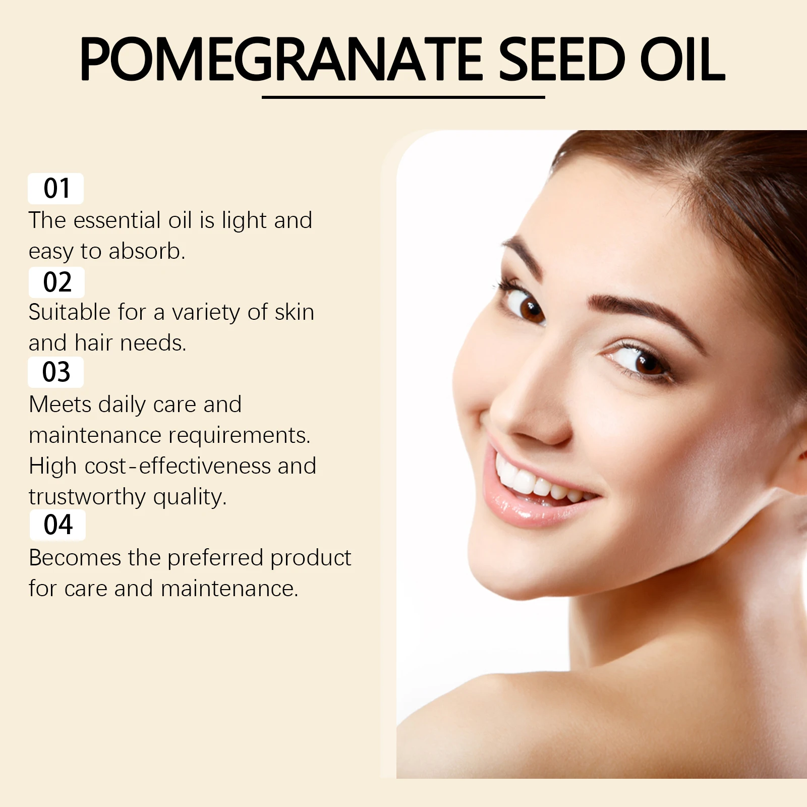 Immagine 3: West Month 60ml Olio essenziale idratante ai semi di melograno Olio essenziale idratante delicato e idratante per la cura della pelle del corpo