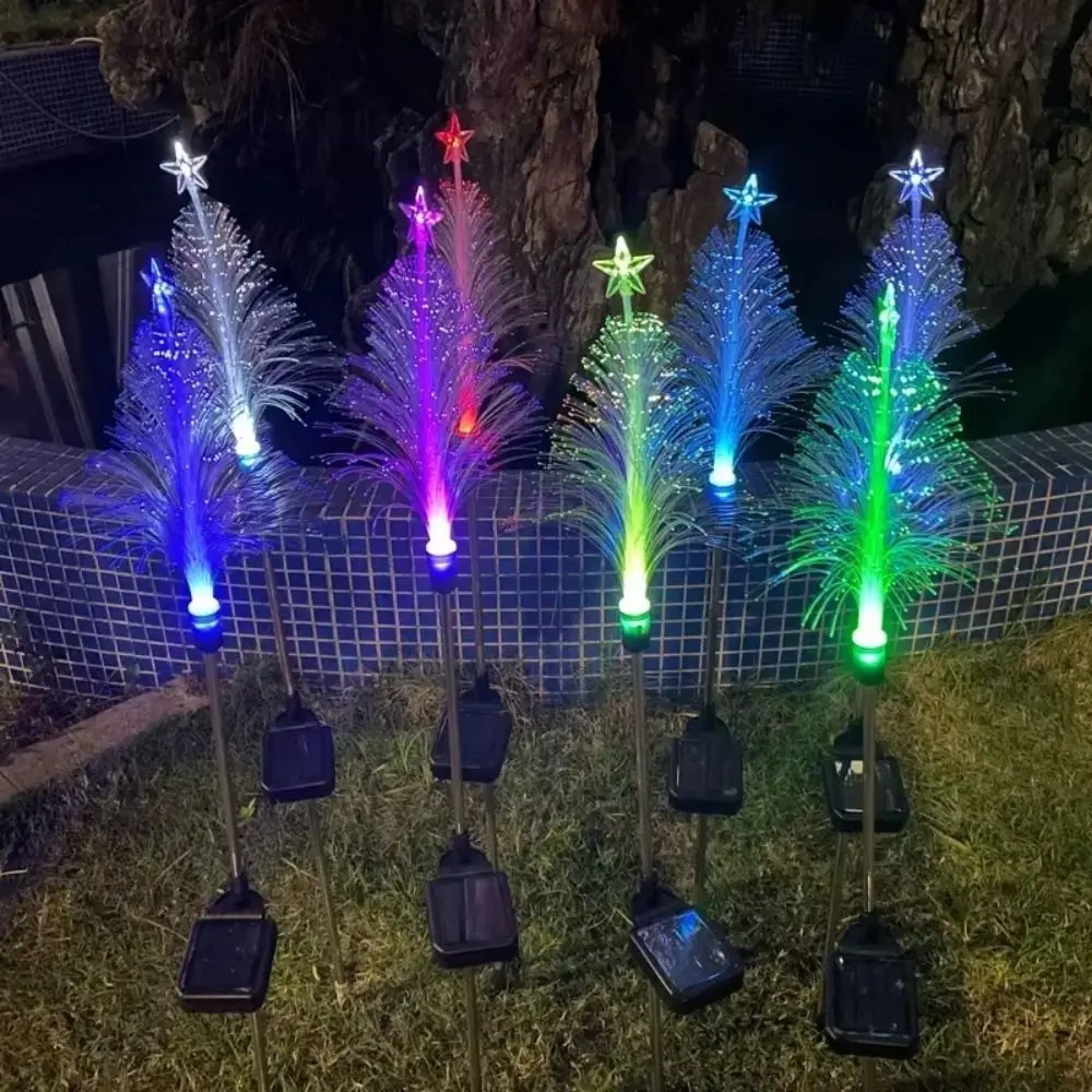 Color Changing Solar Jellyfish Lights 5-Layer Waterproof Fiber Optic Reed Lamps Solar Powered 7 Colors Solar Powered Lights