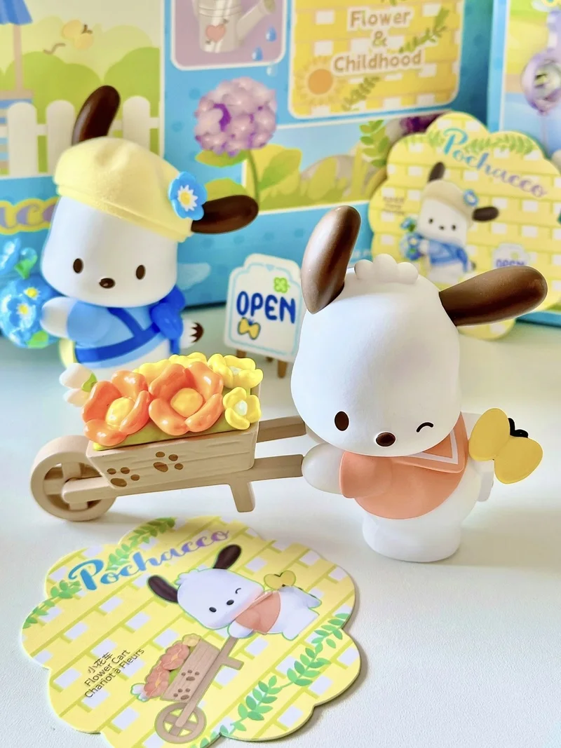 Miniso Sanliou Blind Box, Ornamento Artesanal, Presente Boneca Artesanal, Flor e Juventude Cão Paqia