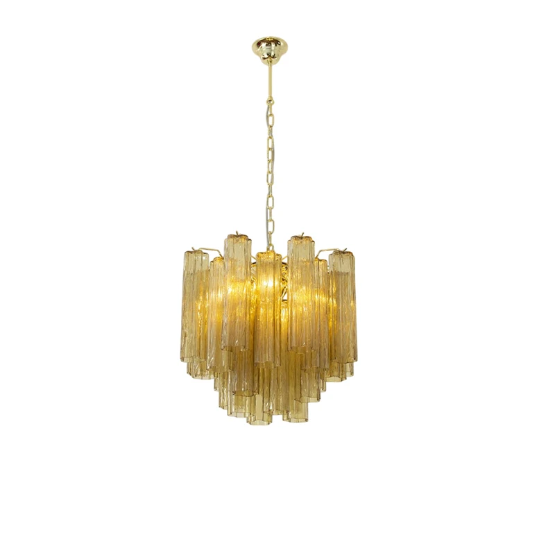 

2025 Trendy Murano Glass Art Gold Chrome Chandelier Lighting Hanging Lamps Suspension Luminaire Lampen Lustre For Living Room