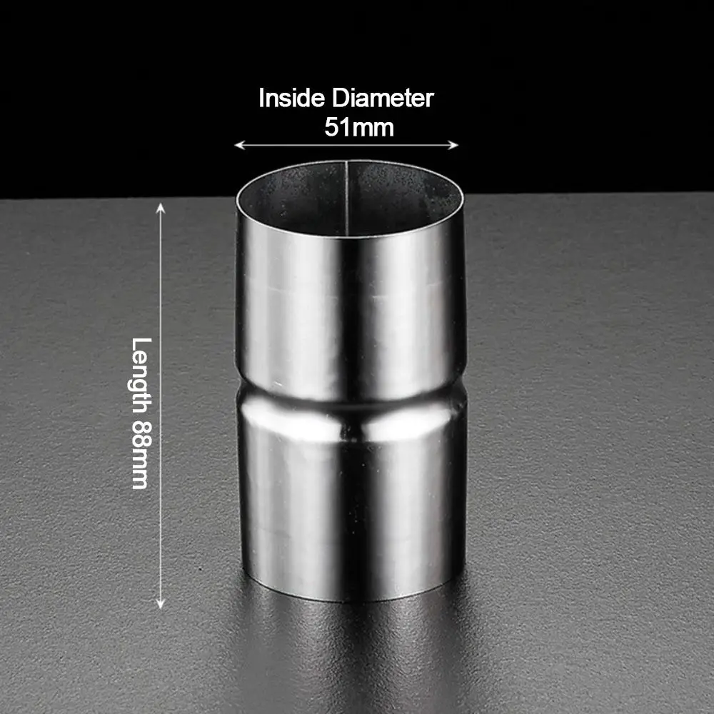 New Stainless Steel Pipe Joint Round Straight Pipe Fittings Silver Extend Connection