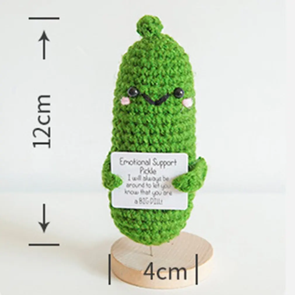 Vegetales positivos para decoración de habitación del hogar, Mini adorno de felpa hecho a mano, muñeca de hilo de lana de tejer, regalos de cumpleaños, decoraciones para habitación