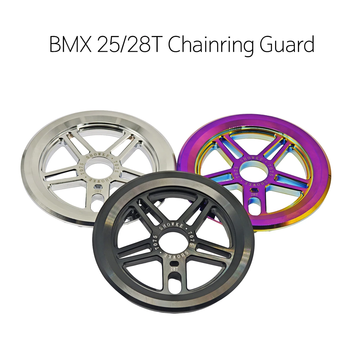 

BMX Extreme Performance Bicycle 7075 Aluminum Alloy 25T 28T Chain Guard CNC Colored Chainring with Guard