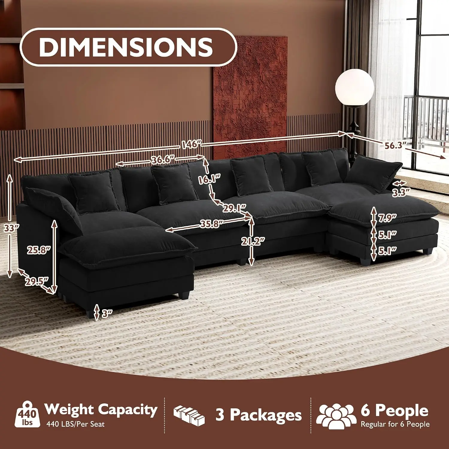 U-Shaped Modern Sofa 146