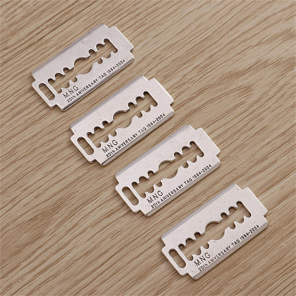 Tusember 10 Stück 17*36mm Legierung Punk Antik Silberfarben Rasierklingen-Anhänger für Ohrringe, Halsketten, DIY Schmuckherstellung – Detail 6