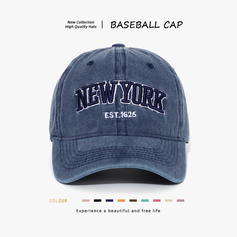 New Casual Street Style Baseball Cap Vintage Embroidered Sun Hat Adjustable Sports Cap for Daily Wear Dating and Weekend Trips