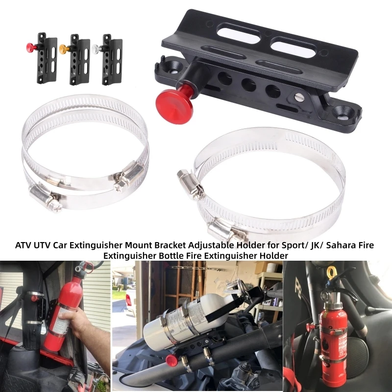 Off‑road Vehicle Adjustable Bottle Holder Mount Bracket, Roll Cage Strap Fixed Storage Rack Fit for ATV UTV Sport JK Sahara Car