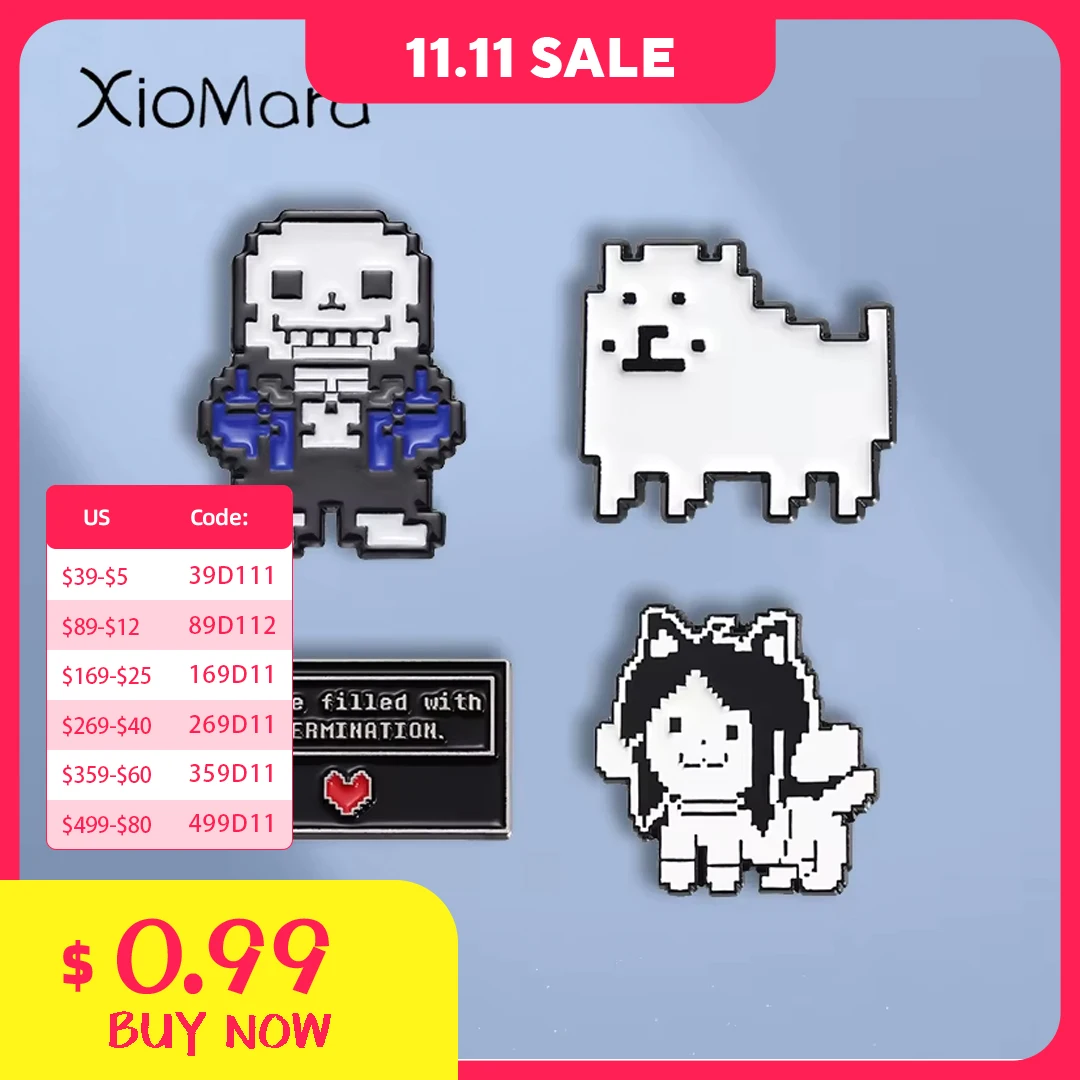 Sans Undertale Enamel Pins Custom Game Brooches Lapel Badges Cartoon Jewelry Gift for Kids Friends